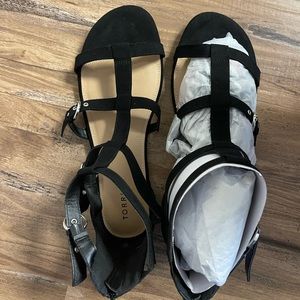 Torrid 12w cage sandals flats